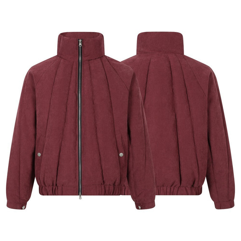 Panel Quilted High-Neck Bomber Jacket | Streetwear Puffer