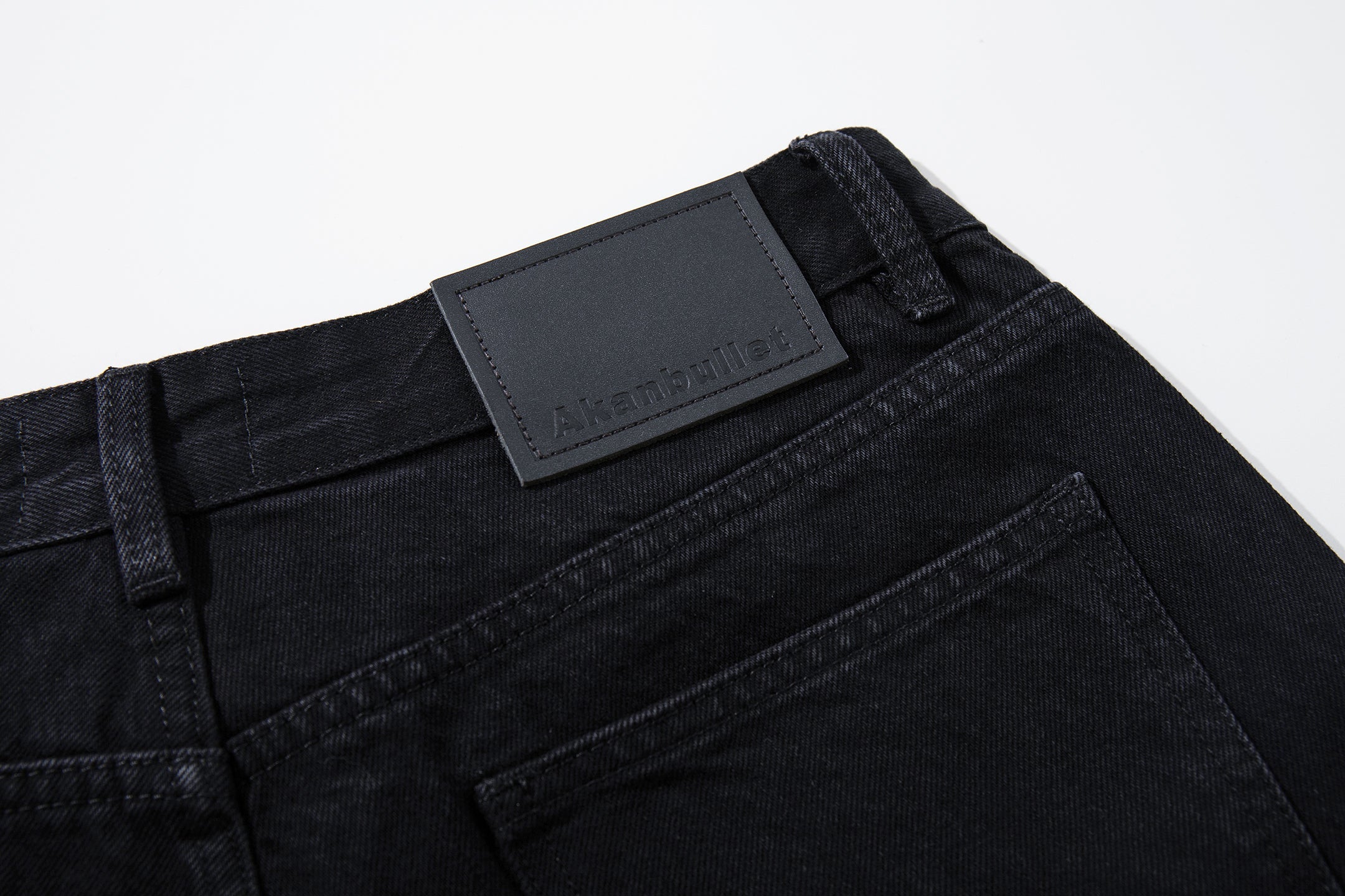 Omirad Rhinestone Wide-Leg Black Denim Jeans | SEAKOFF