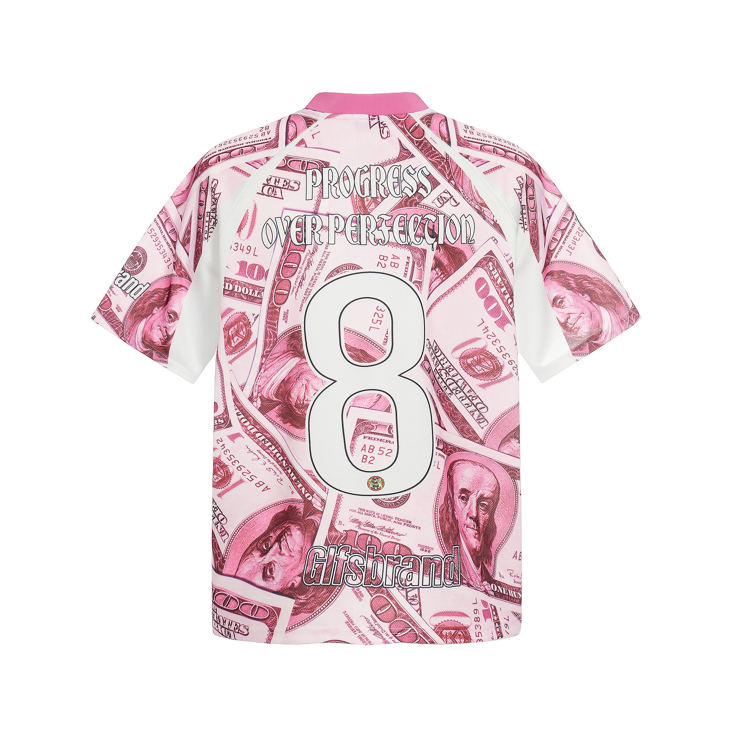 Dollar Bill Print Mesh Football Jersey | Streetwear