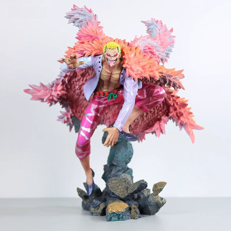 Doflamingo Action Figurine – 33cm with Flaming Wings and Dynamic Base, Limited Edition – One Piece Collectible