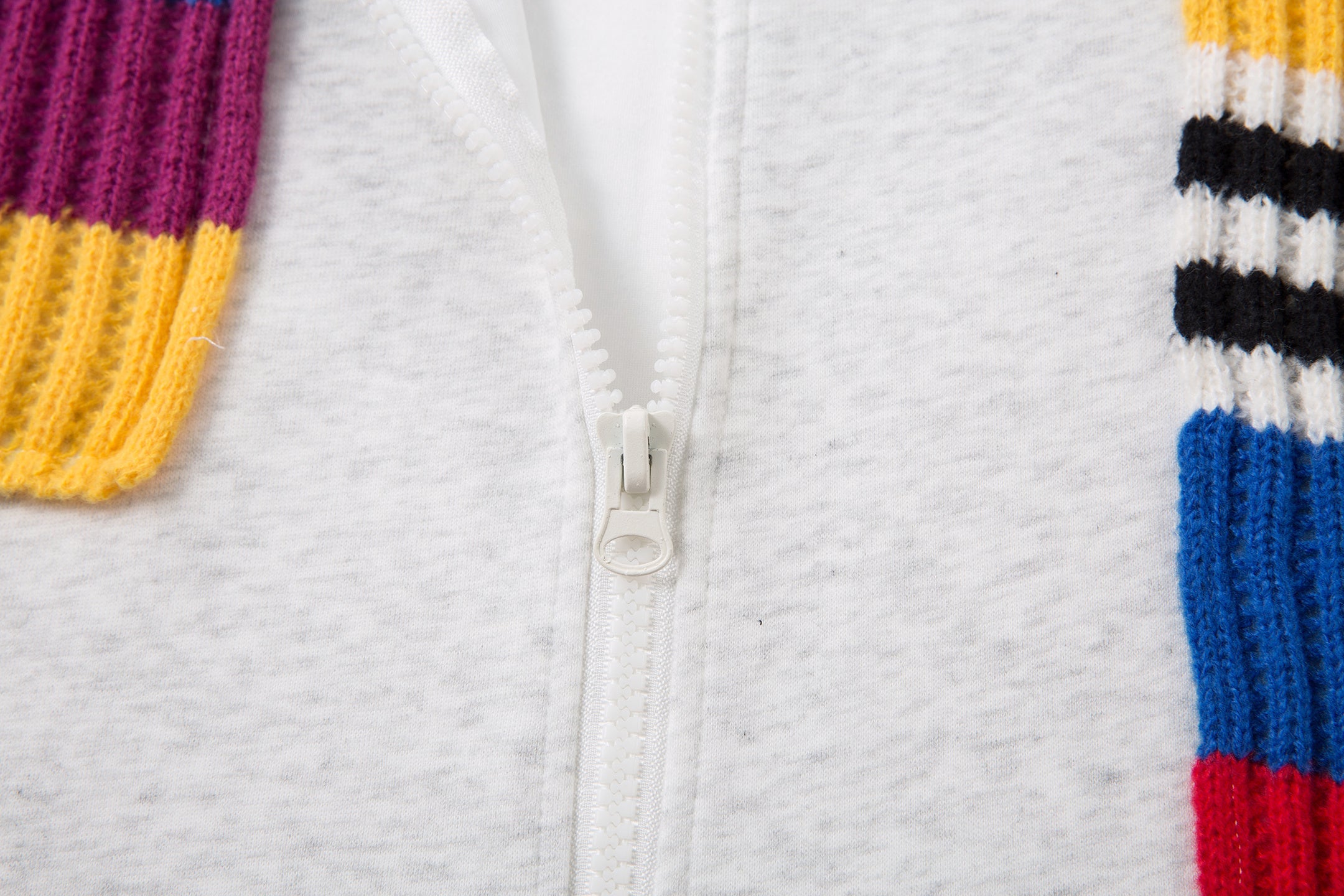 Color-Block Scarf Hooded Zip Jacket | Streetwear Hoodie