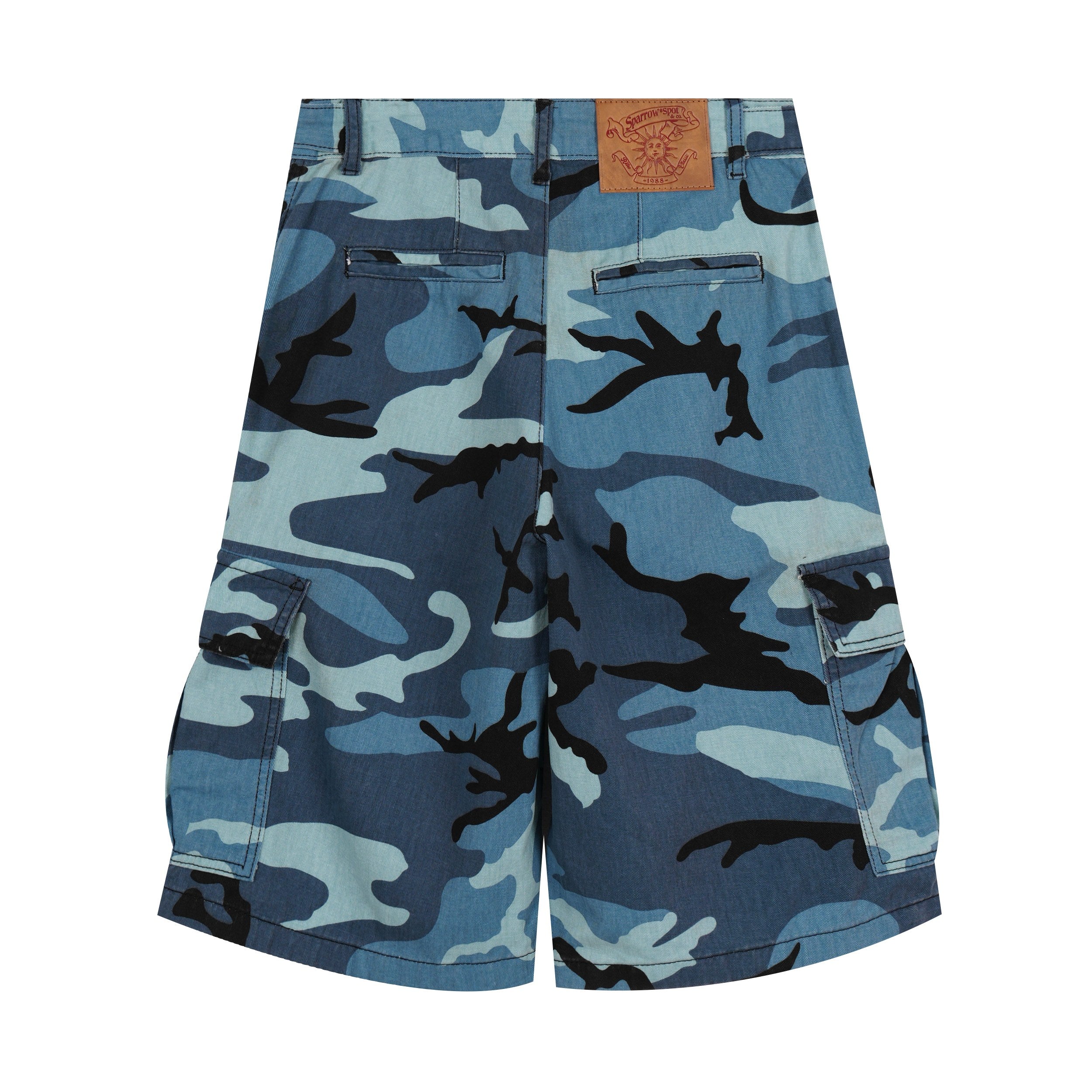 Omirad Blue Camo Cargo Shorts | Oversized Y2K Streetwear