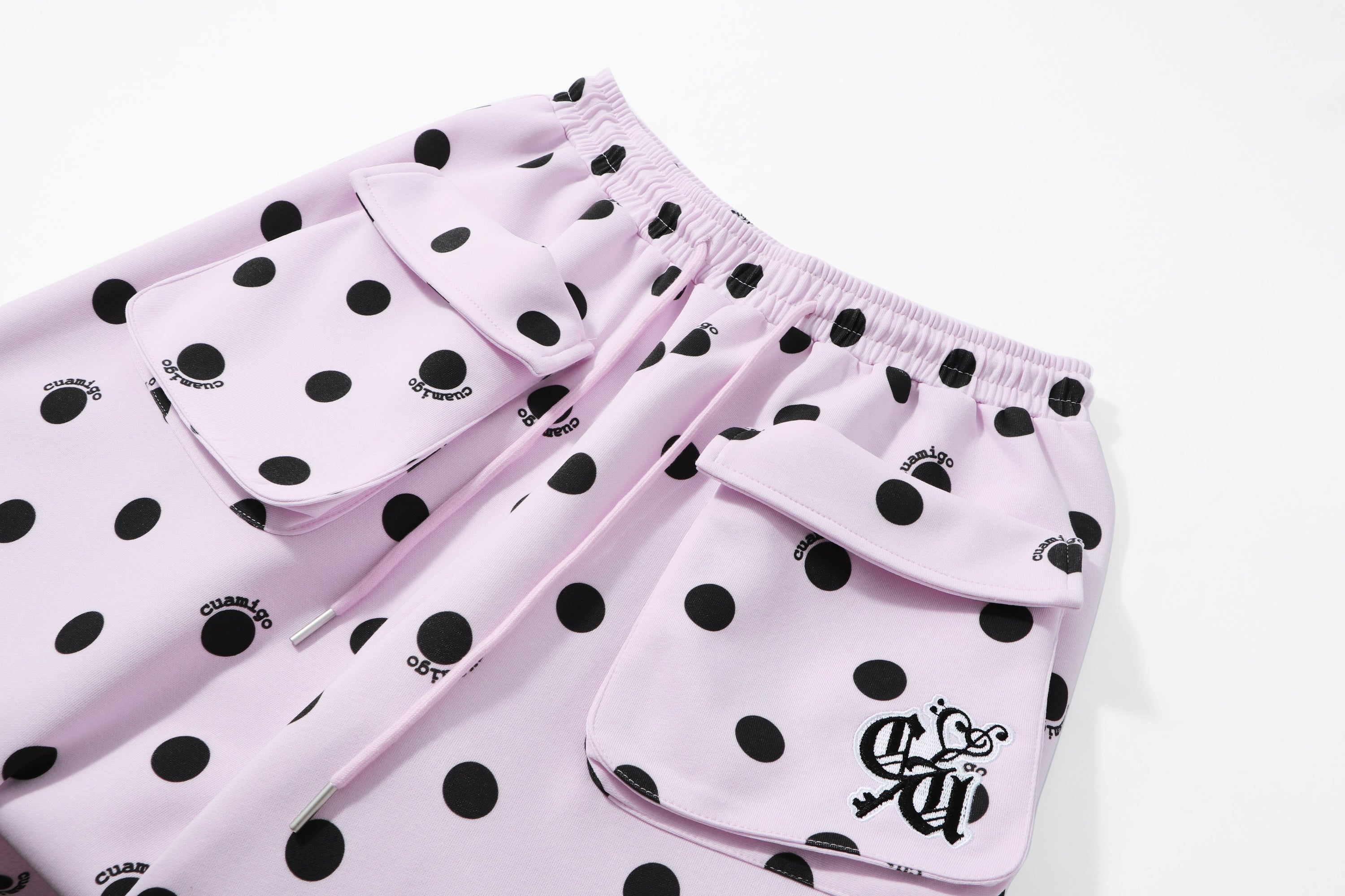 Omirad Polka Dot Cargo Wide-Leg Pants | Pastel Streetwear