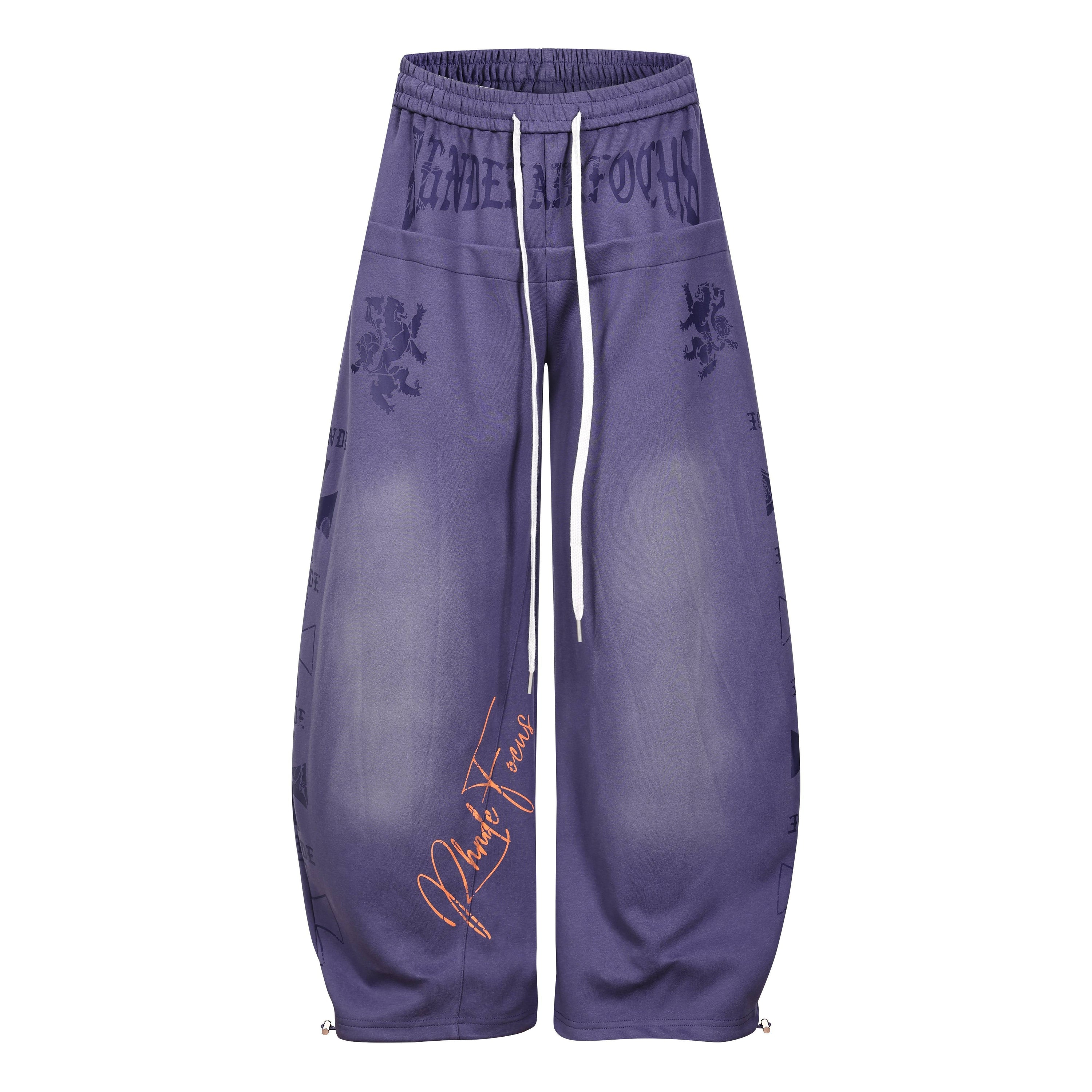 Omirad Gothic Script Wide-Leg Sweatpants | Streetwear
