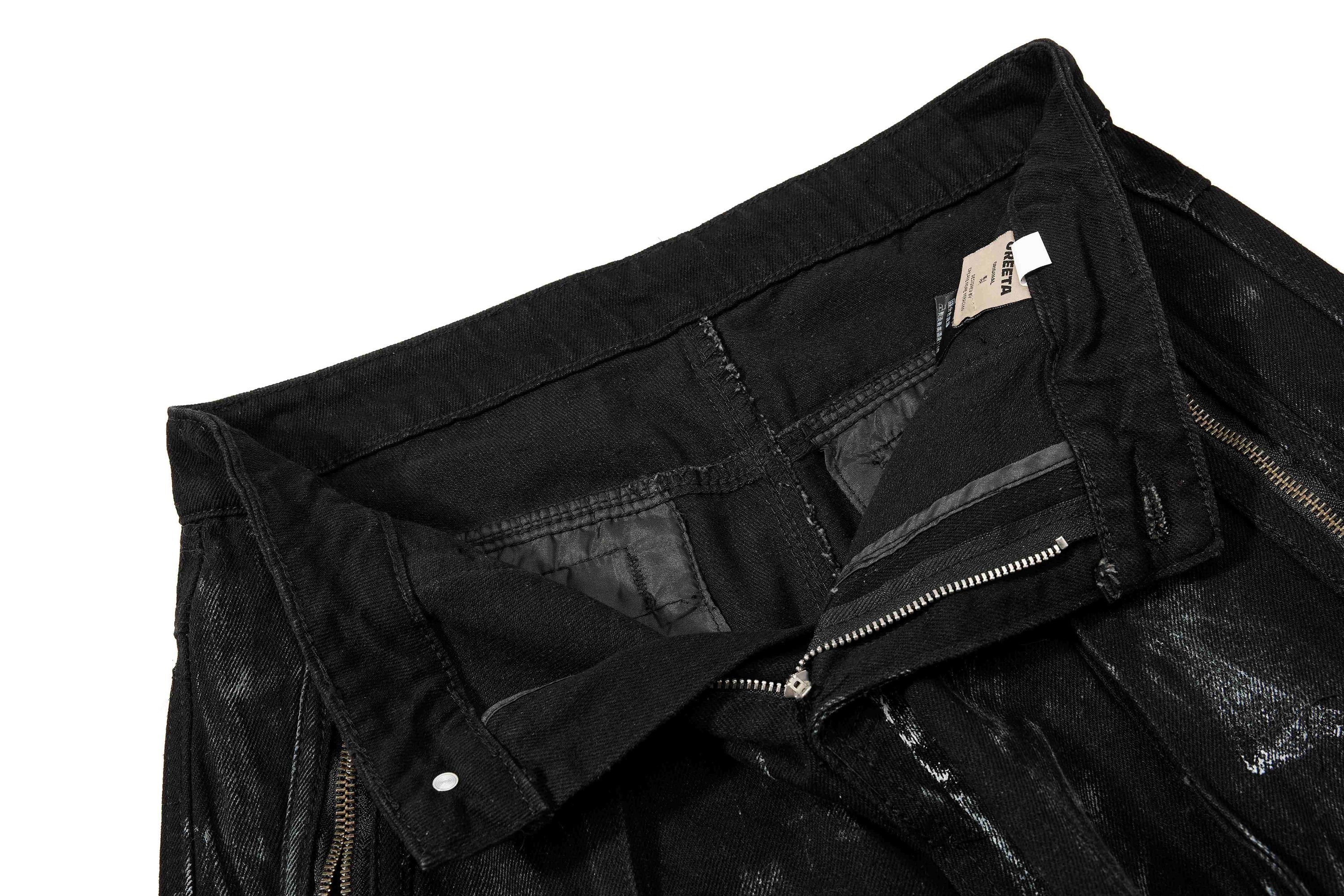 Omirad Washed Utility Cargo Denim Pants | Layered Streetwear