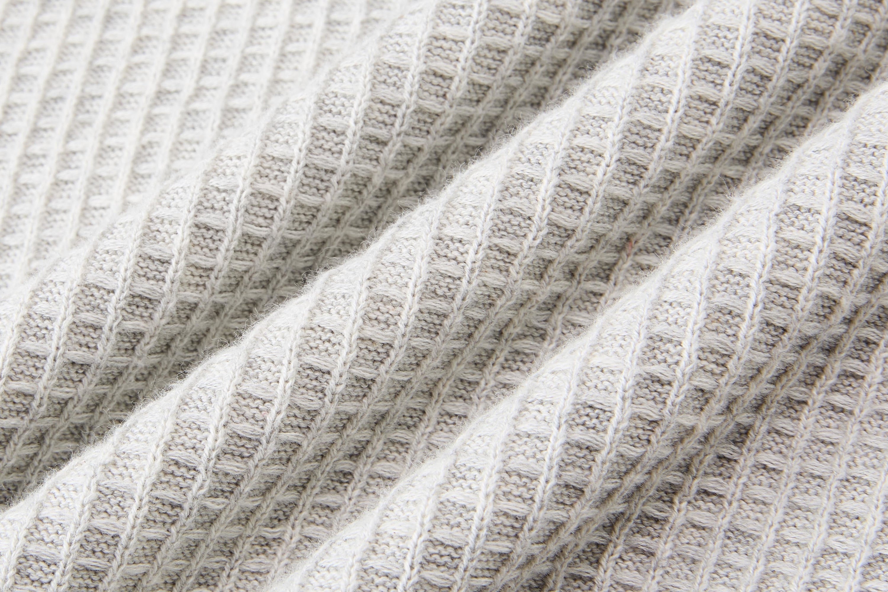 Waffle Knit Short-Sleeve Sweater | Relaxed Fit Cotton Blend