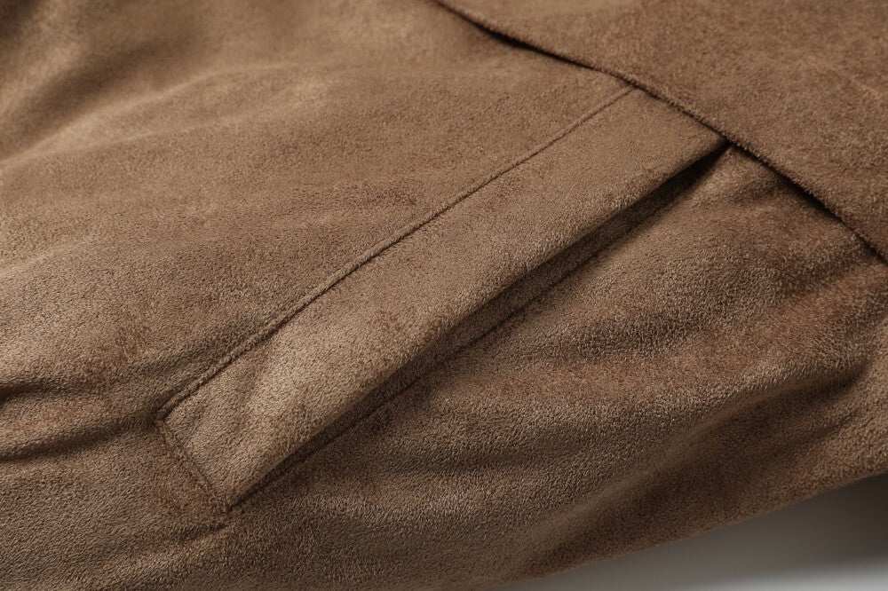 Leopard Faux Fur Collar Suede Bomber Jacket | Omirad