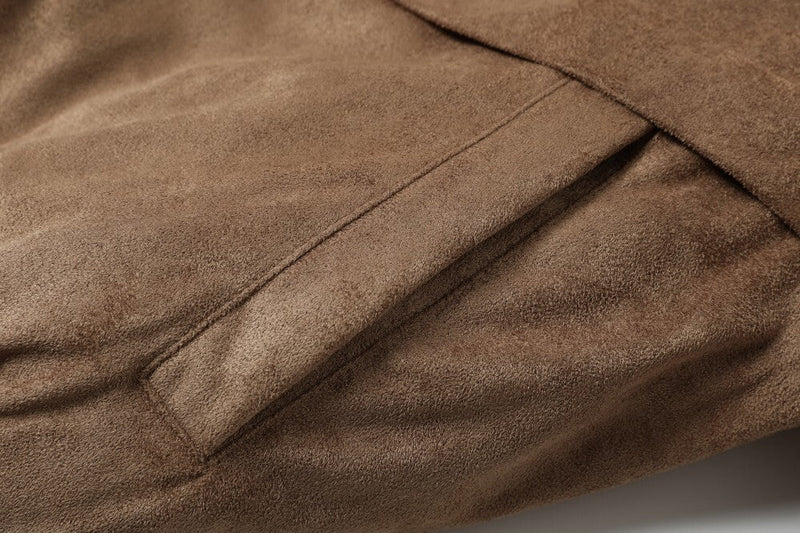 Leopard Faux Fur Collar Suede Bomber Jacket | Omirad
