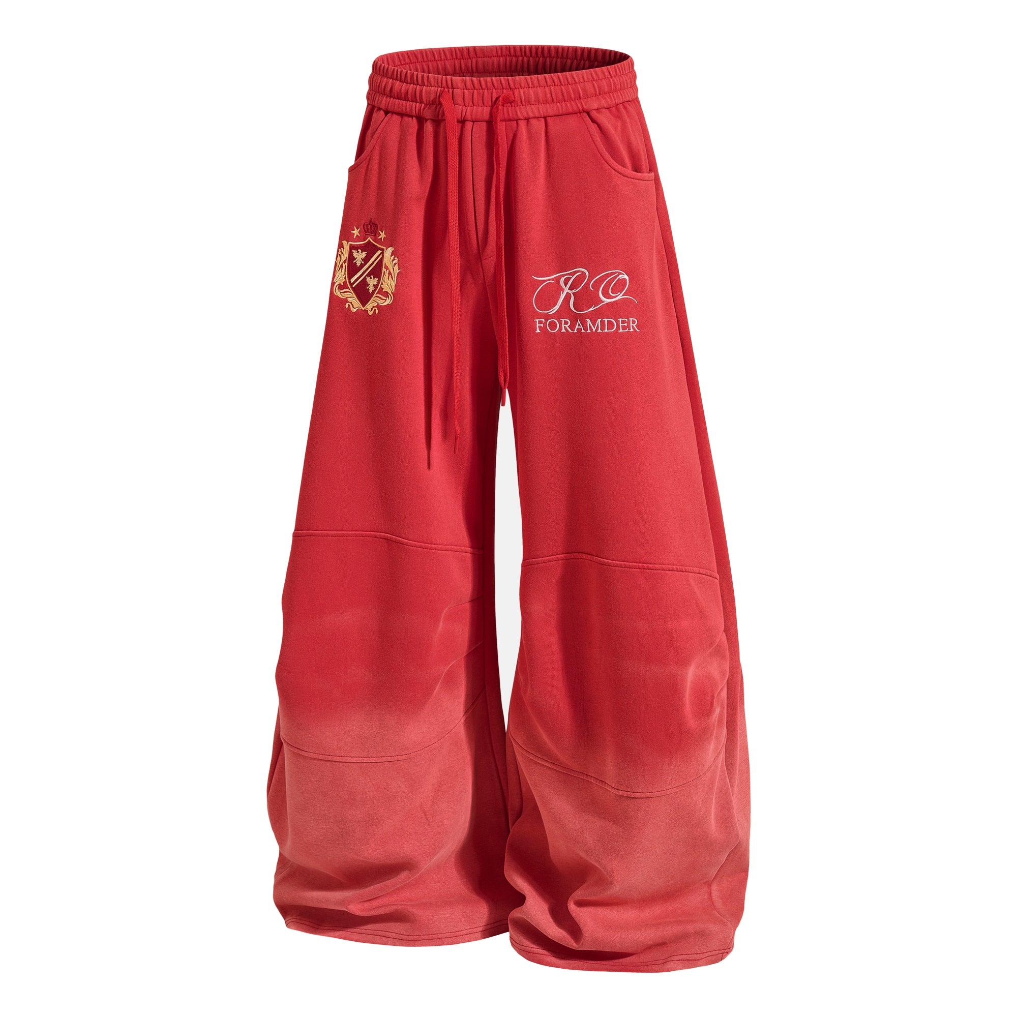 Crest Embroidery Balloon Sweatpants | Oversized Streetwear
