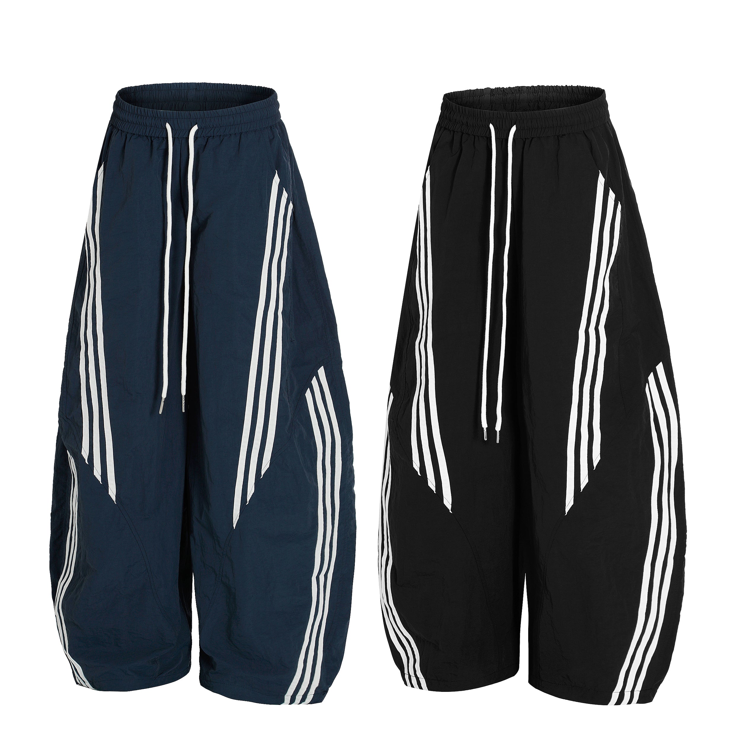 Omirad Nylon Multi-Stripe Wide-Leg Track Pants