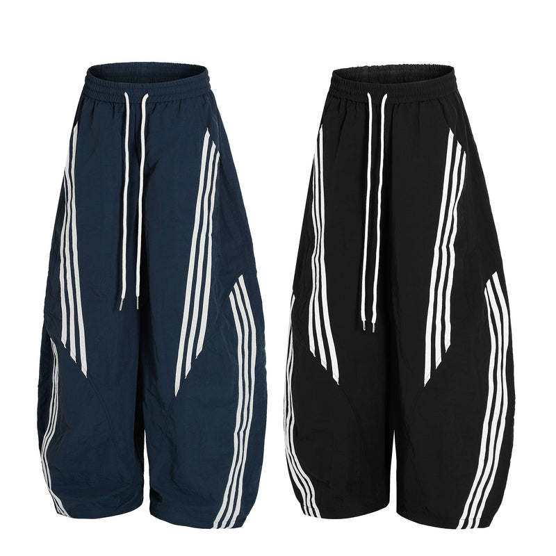 Omirad Nylon Multi-Stripe Wide-Leg Track Pants