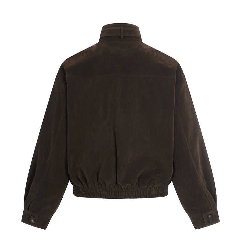 Omirad Utility Bomber Jacket | Stand Collar & Gold Hardware