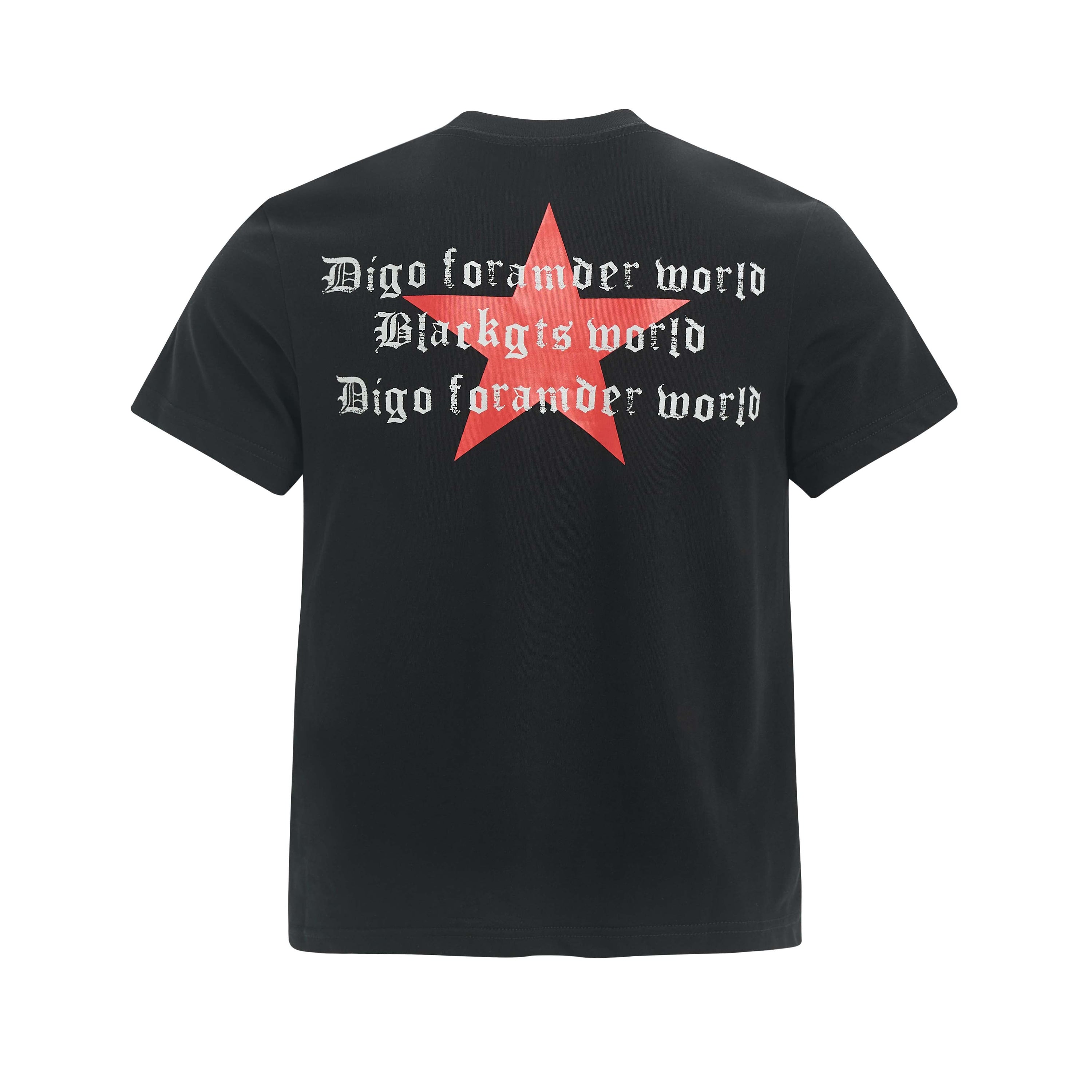 Omirad Star Emblem Graphic Tee | Street Style Black Cotton