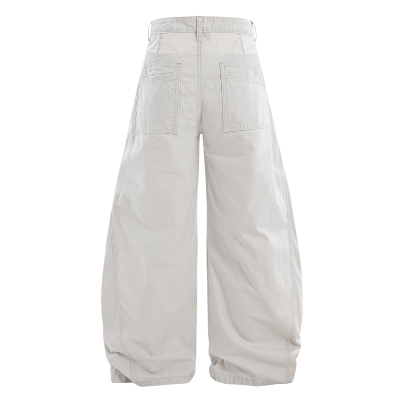 Multi-Panel Utility Wide-Leg Cargo Pants | 100% Cotton