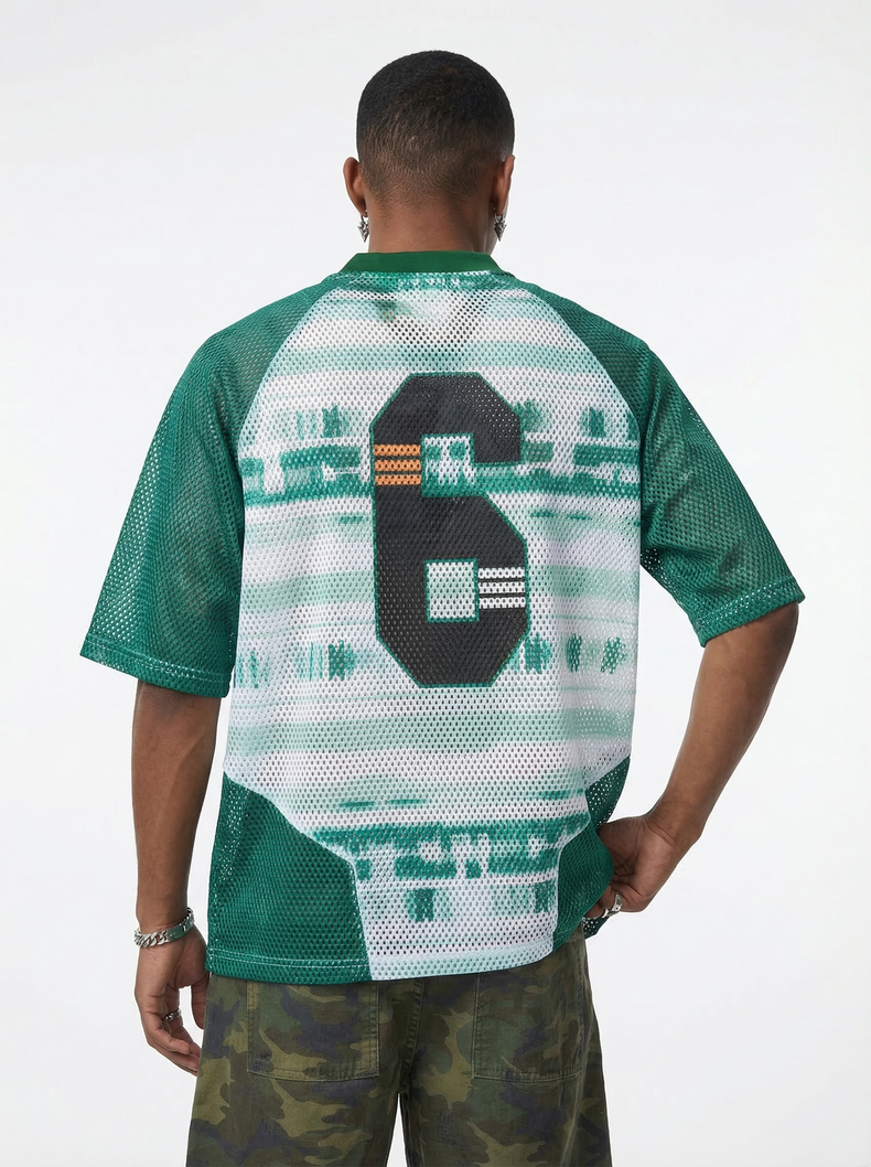 Omirad Varsity 6 Mesh Jersey T-Shirt | Athletic Streetwear