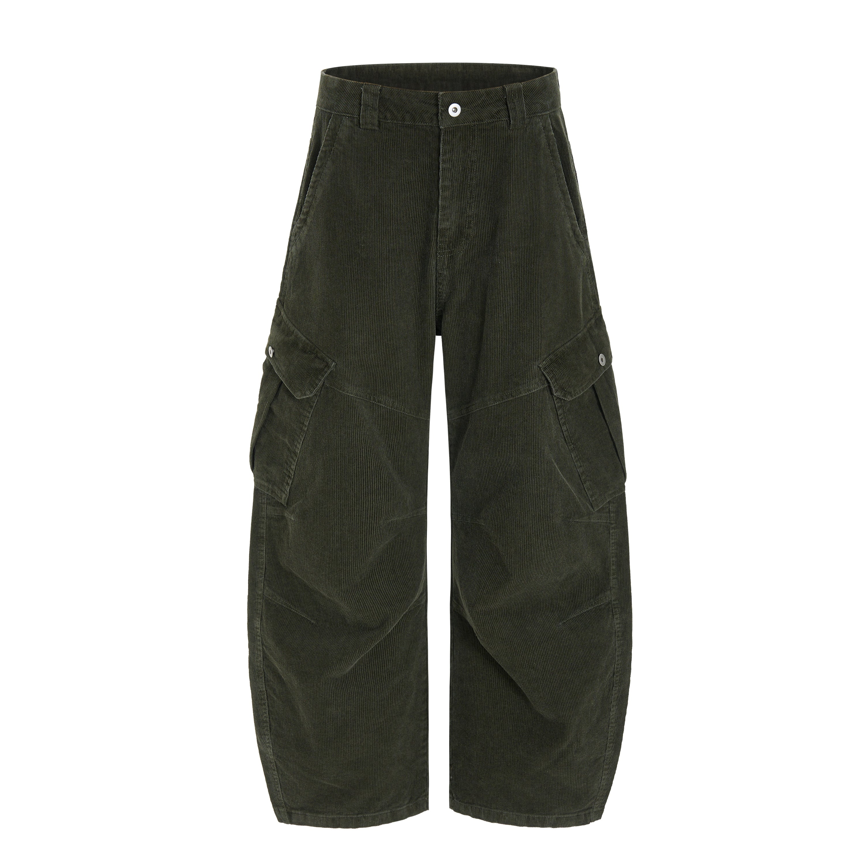 Corduroy Utility Wide-Leg Cargo Pants | SEAKOFF