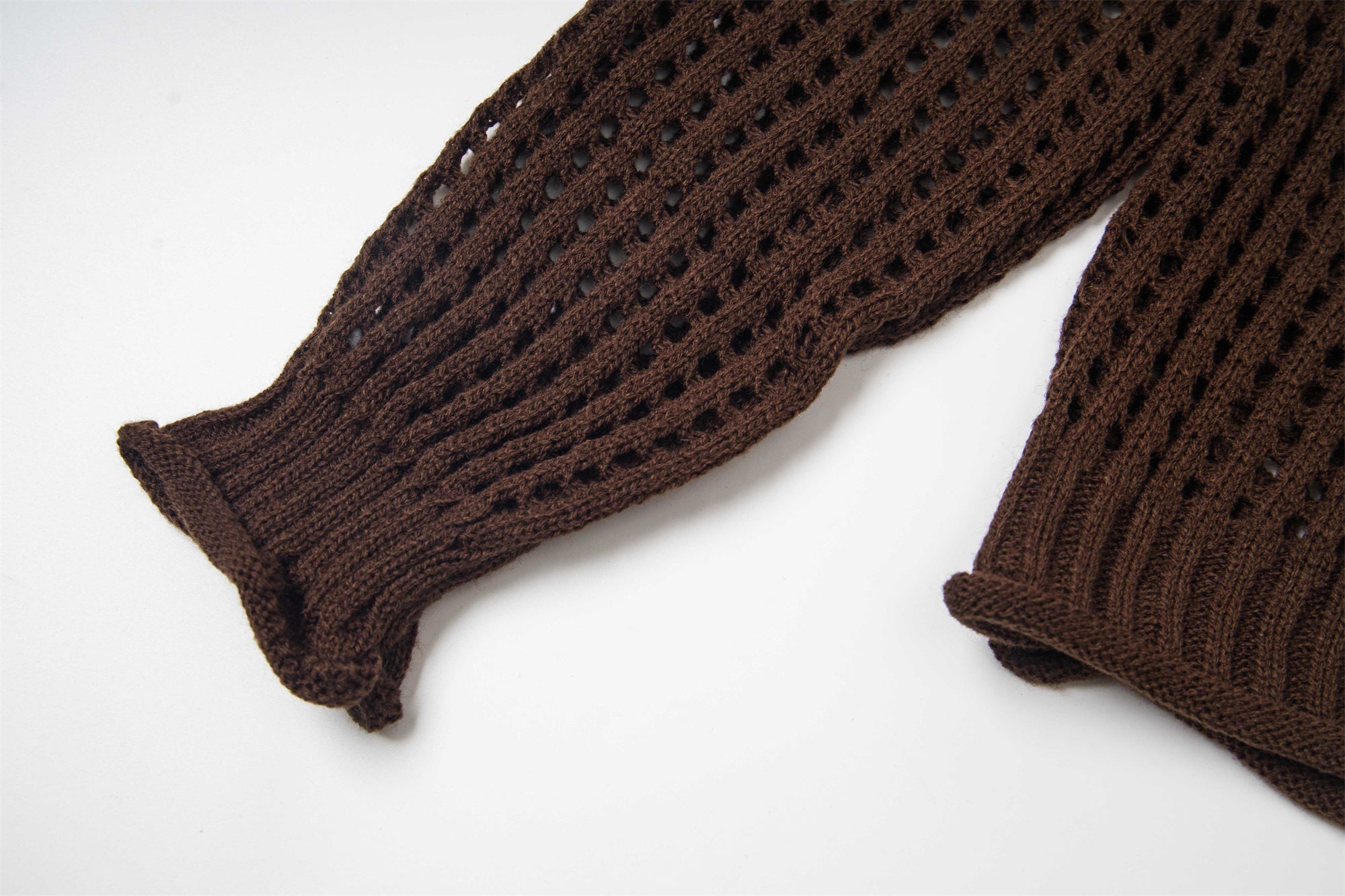 Hollow Knit Crewneck Sweater | Varsity CH Open-Knit Top