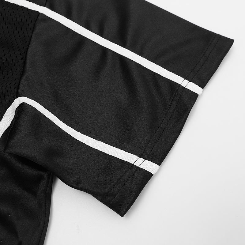 Oversized Football Jersey Tee | Mesh Varsity Number Streetwear