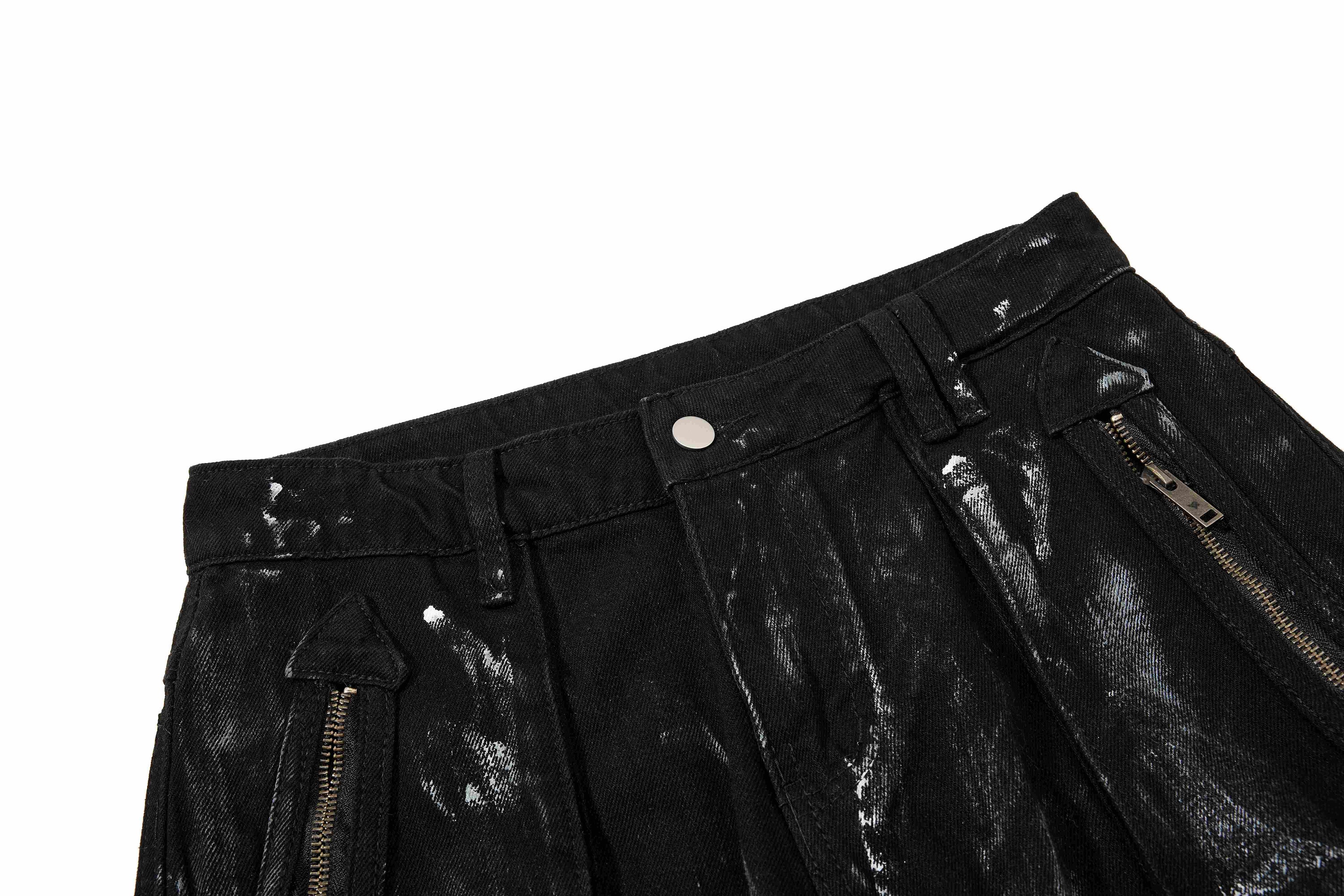 Omirad Washed Utility Cargo Denim Pants | Layered Streetwear