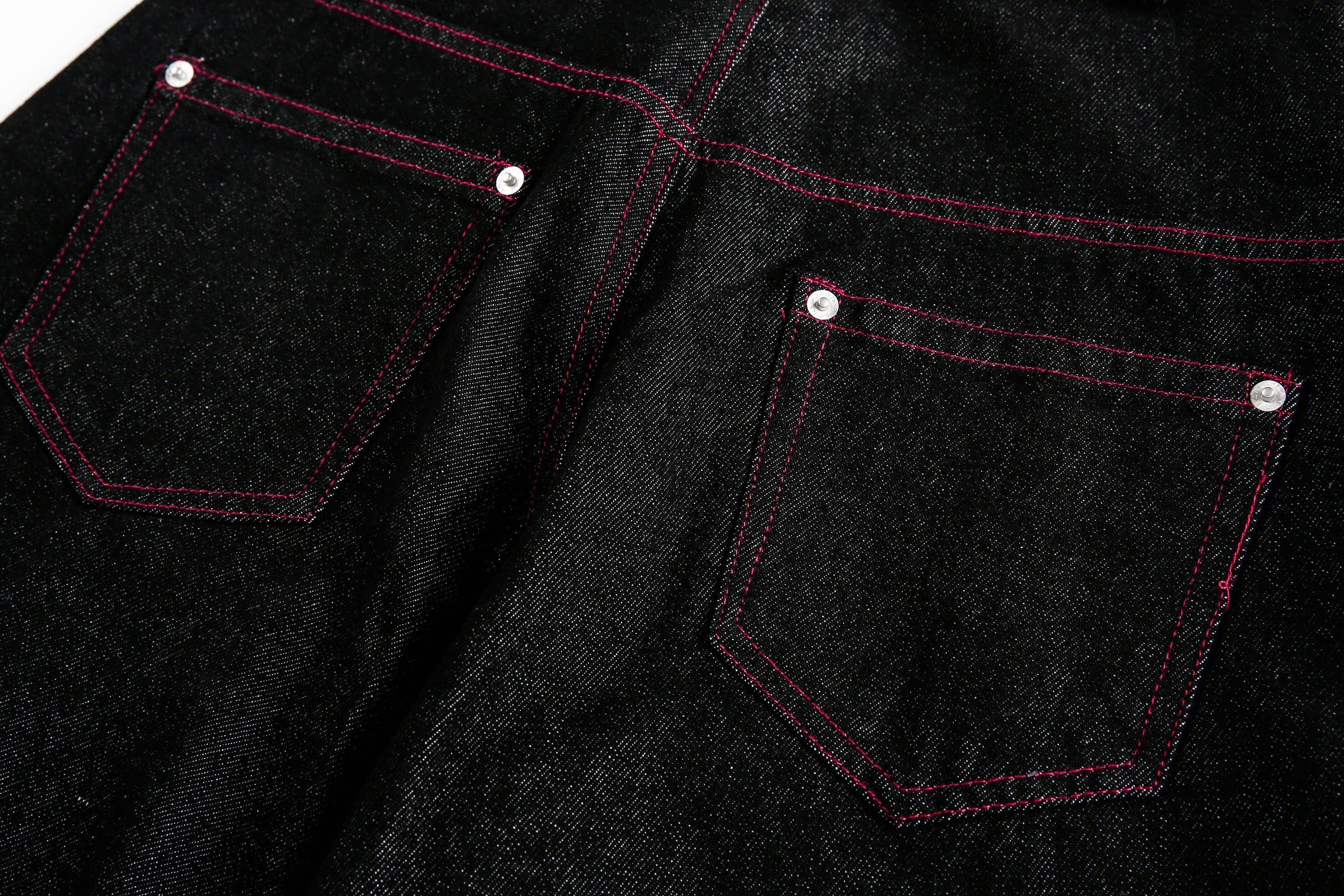 Omirad Red Stitch Barrel Denim Pants | Wide Leg Jeans