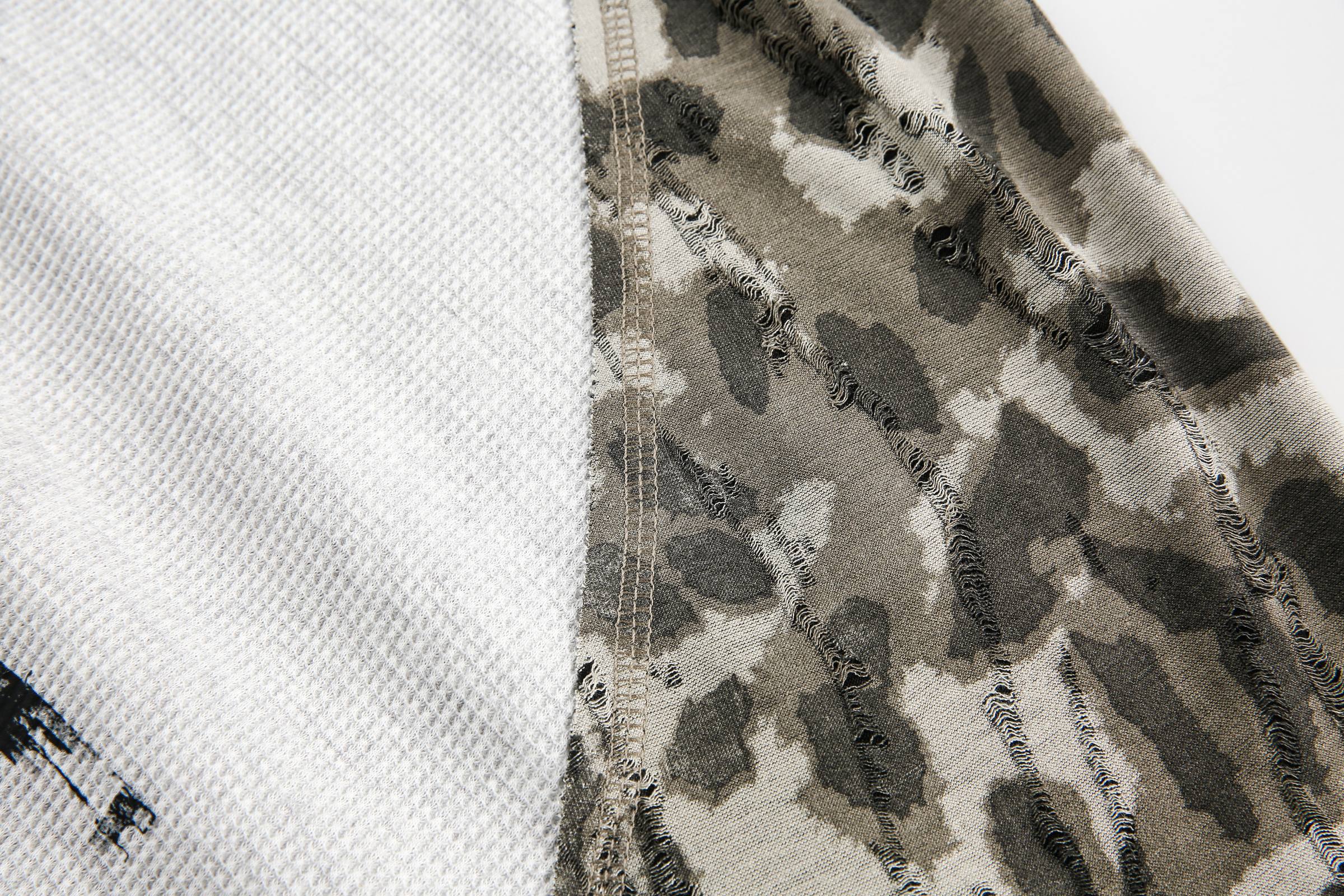 Leopard Camo Raglan Long Sleeve T-Shirt | Streetwear Graphic Tee