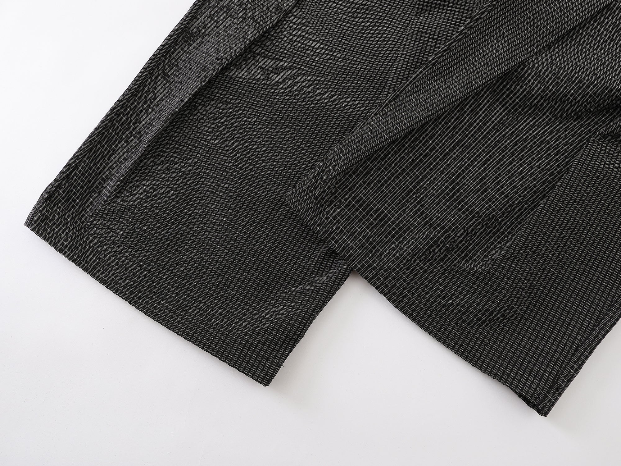 Wide-Leg Pleated Pants | Textured Check Relaxed Fit