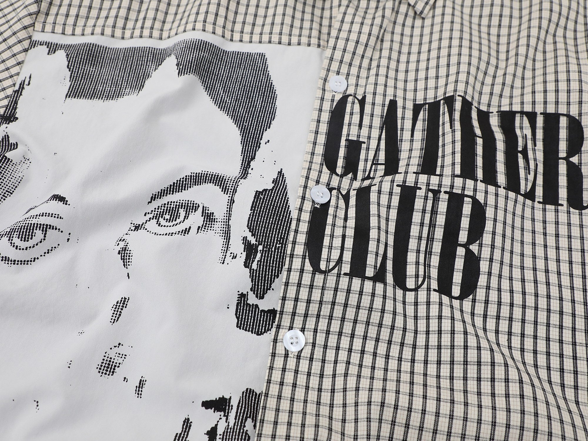 Omirad Gather Club Graphic Plaid Shirt | Streetwear Button-Up
