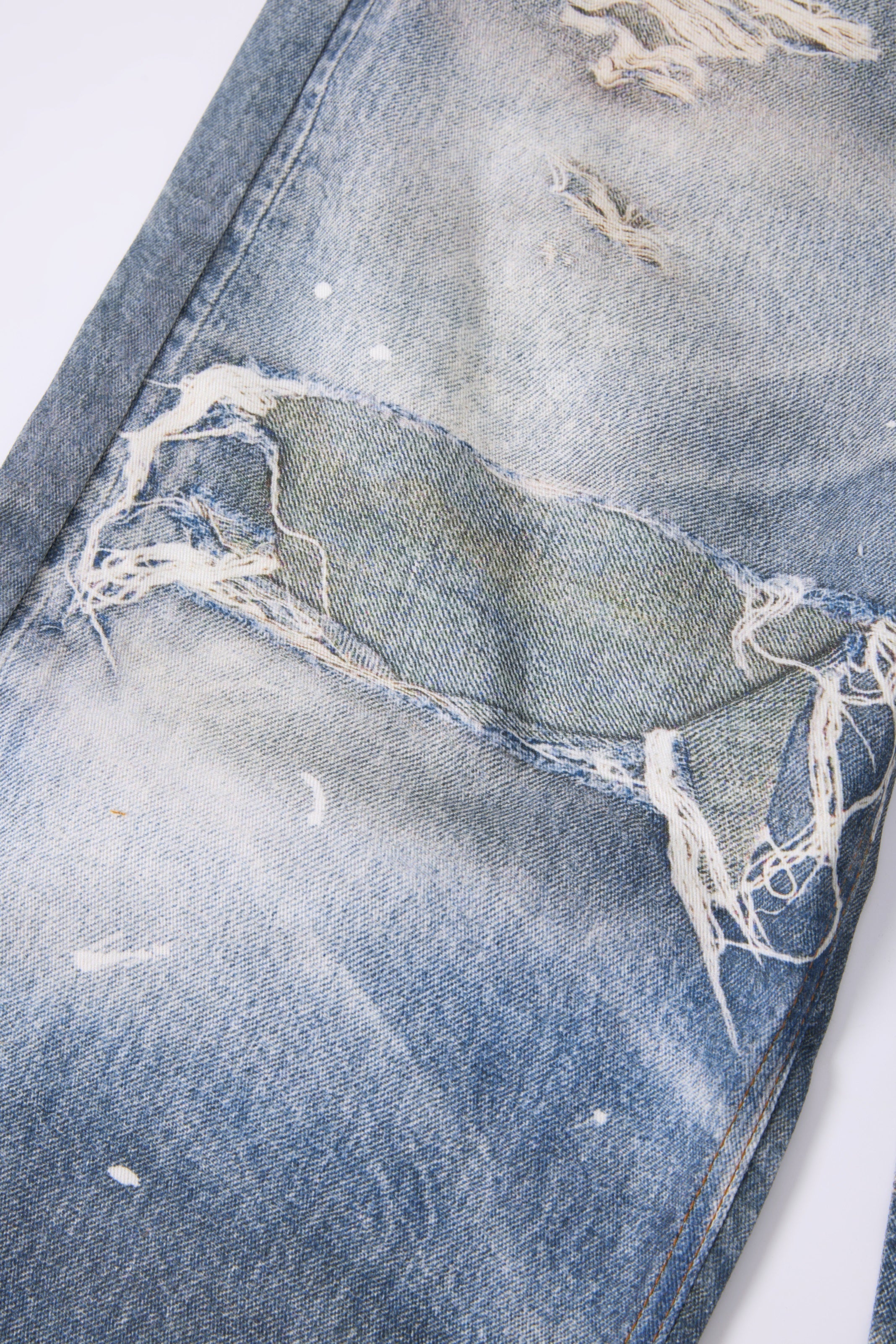 Omirad Layered Waist Distressed Wide-Leg Jeans | Streetwear