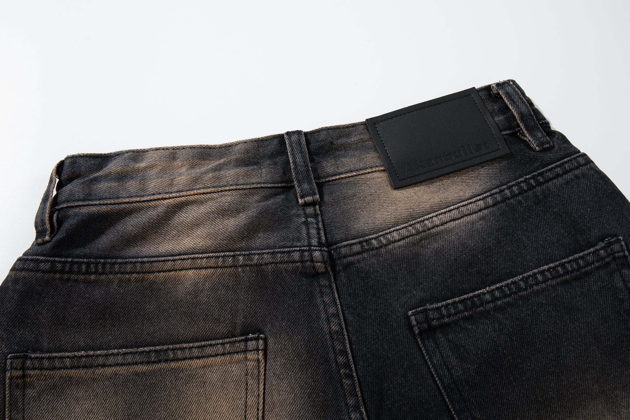 Omirad Washed-Cloud Wide-Leg Jeans | Black Fade Denim