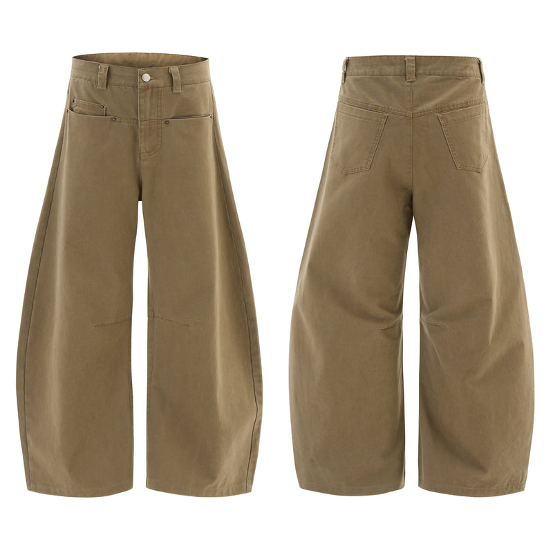 Minimalist Wide-Leg Canvas Trousers | Sculpted Silhouette