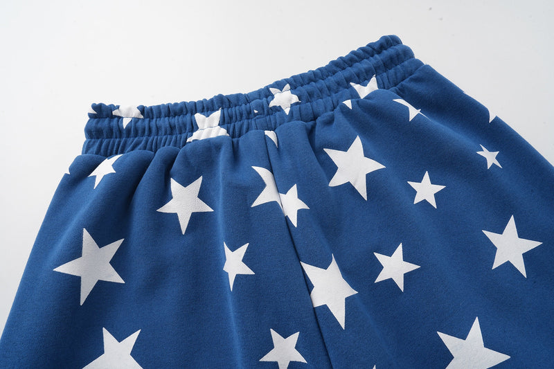 All-Over Star Print Wide-Leg Sweatpants | Streetwear Style