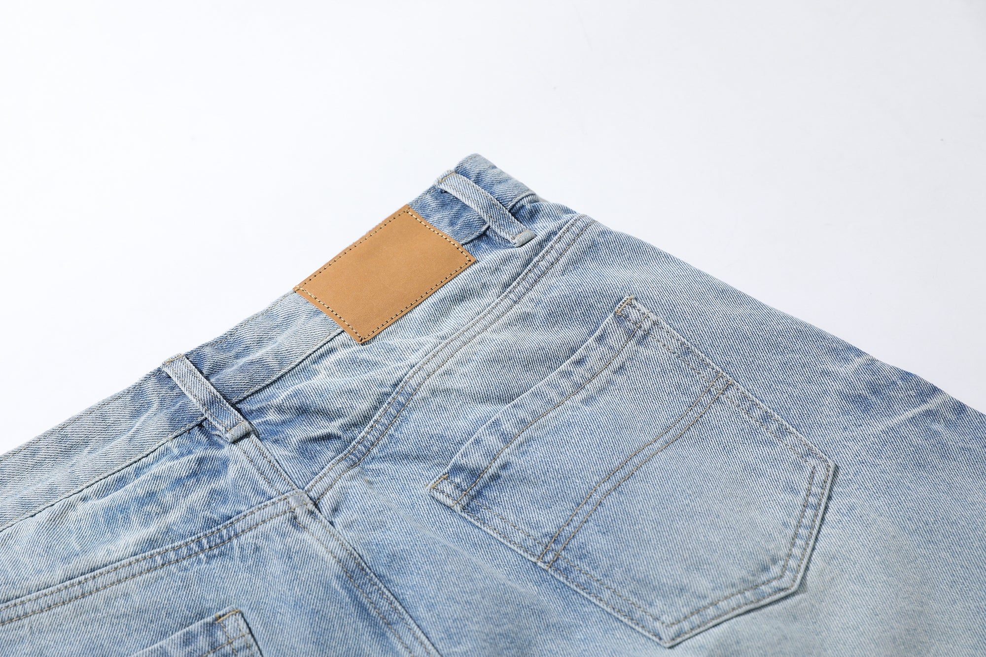 Omirad Vintage Wash Wide-Leg Denim Shorts | A-Line Cut