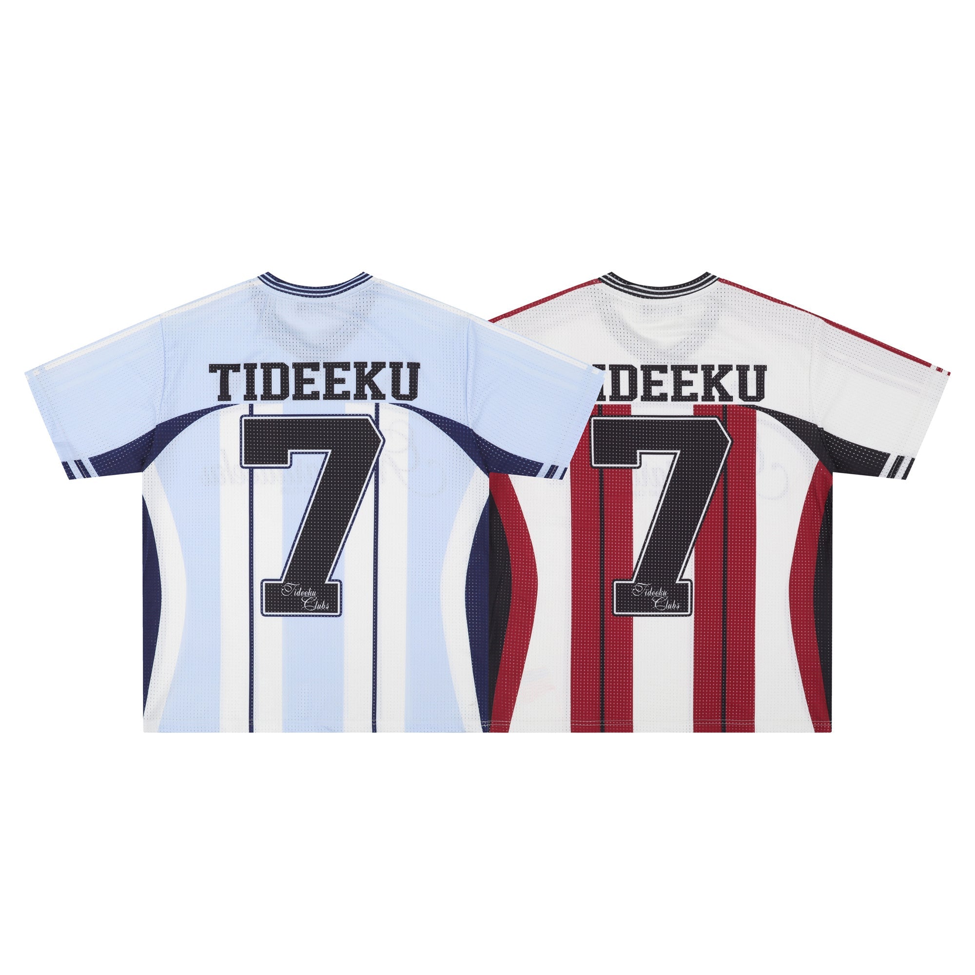 Tideeku No.7 Striped Mesh Football Jersey | Streetwear
