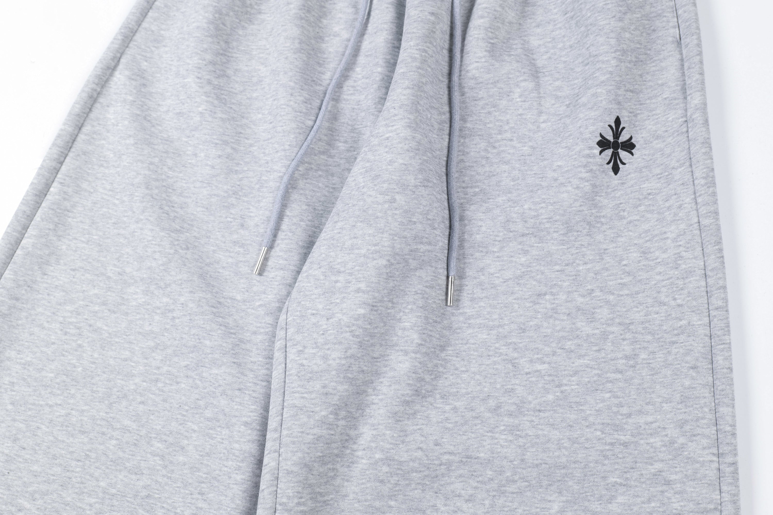 Gothic Cross Wide-Leg Sweatpants | FATFOCUS Logo Waistband