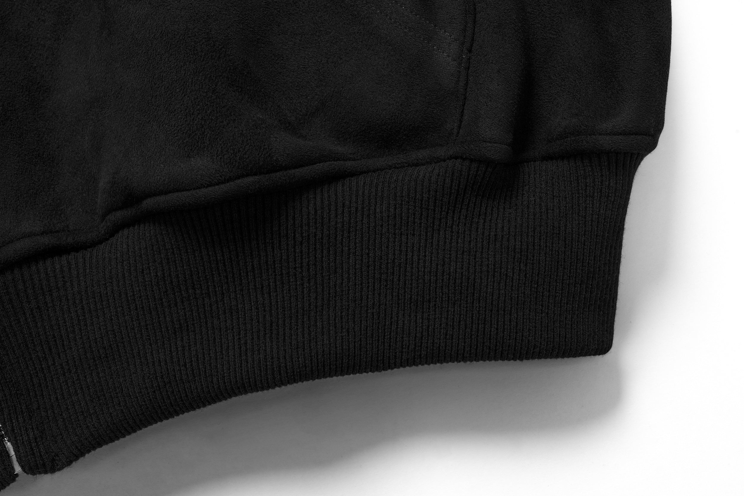 Omirad Gothic Embroidered Suede Zip Hoodie | Dark Streetwear