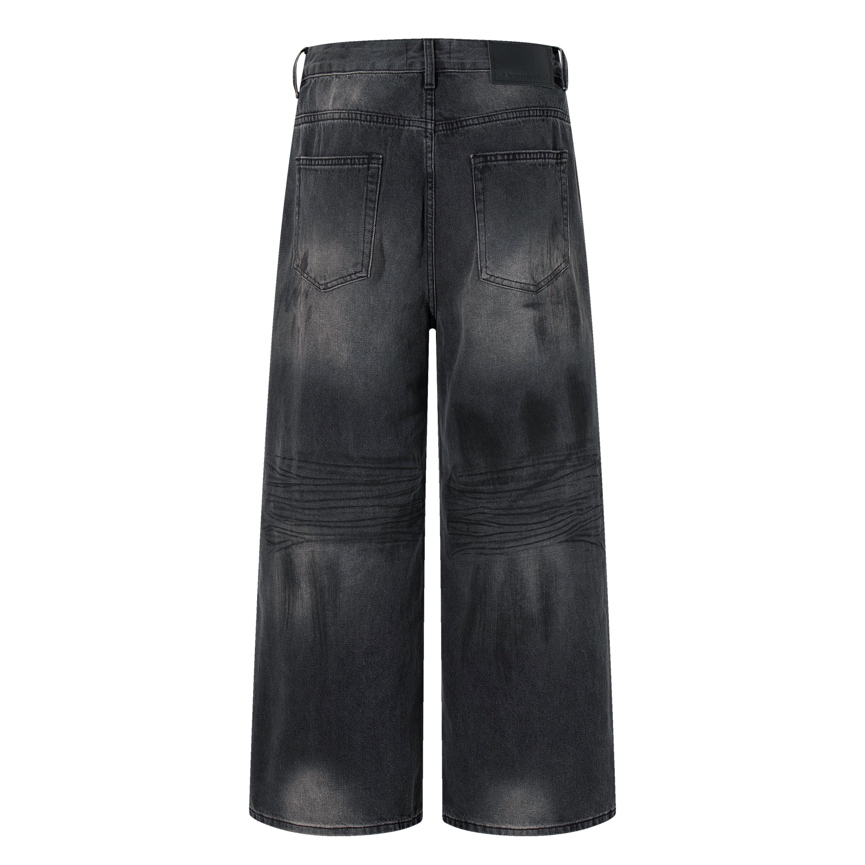 Omirad Distressed Fade Wide-Leg Jeans | Shadow Wash Denim