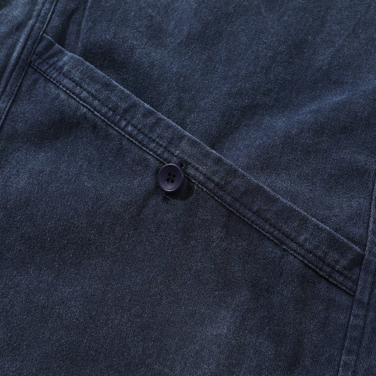 Dark Blue Denim Chambray Cardigan on Sale - Men's and Women's Long Sleeve Vintage Style - Seakoff