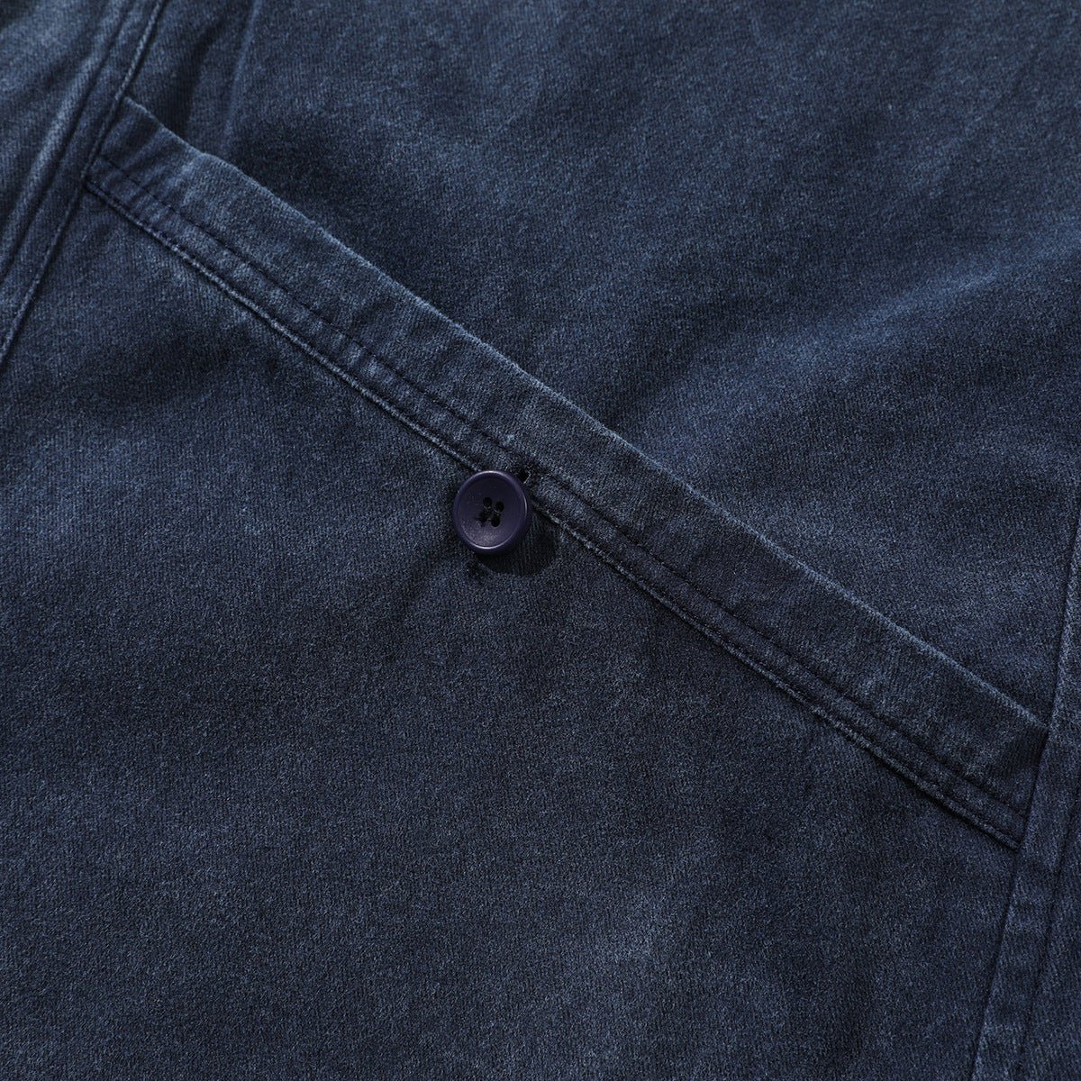 Dark Blue Denim Chambray Cardigan on Sale - Men&