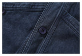 Dark Blue Denim Chambray Cardigan on Sale - Men&