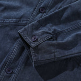 Dark Blue Denim Chambray Cardigan on Sale - Men&