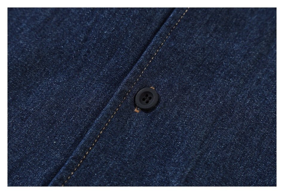 Dark Denim Chambray Shirt on Sale - Men's and Women's Short Sleeve Classic Style - Seakoff