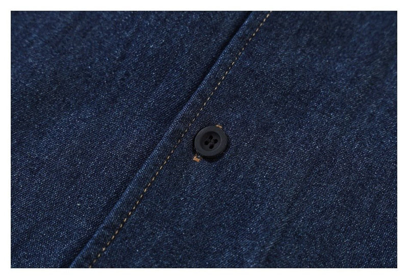 Dark Denim Chambray Shirt on Sale - Men's and Women's Short Sleeve Classic Style - Seakoff