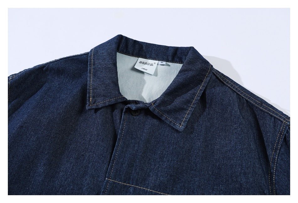 Dark Denim Chambray Shirt on Sale - Men's and Women's Short Sleeve Classic Style - Seakoff