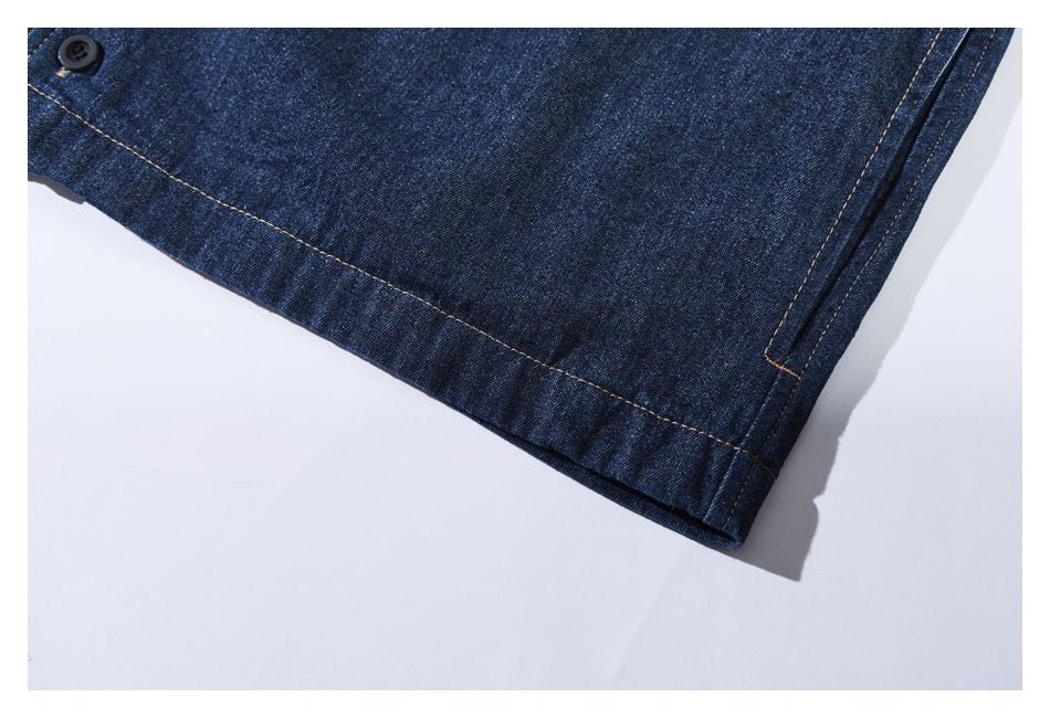 Dark Denim Chambray Shirt on Sale - Men's and Women's Short Sleeve Classic Style - Seakoff