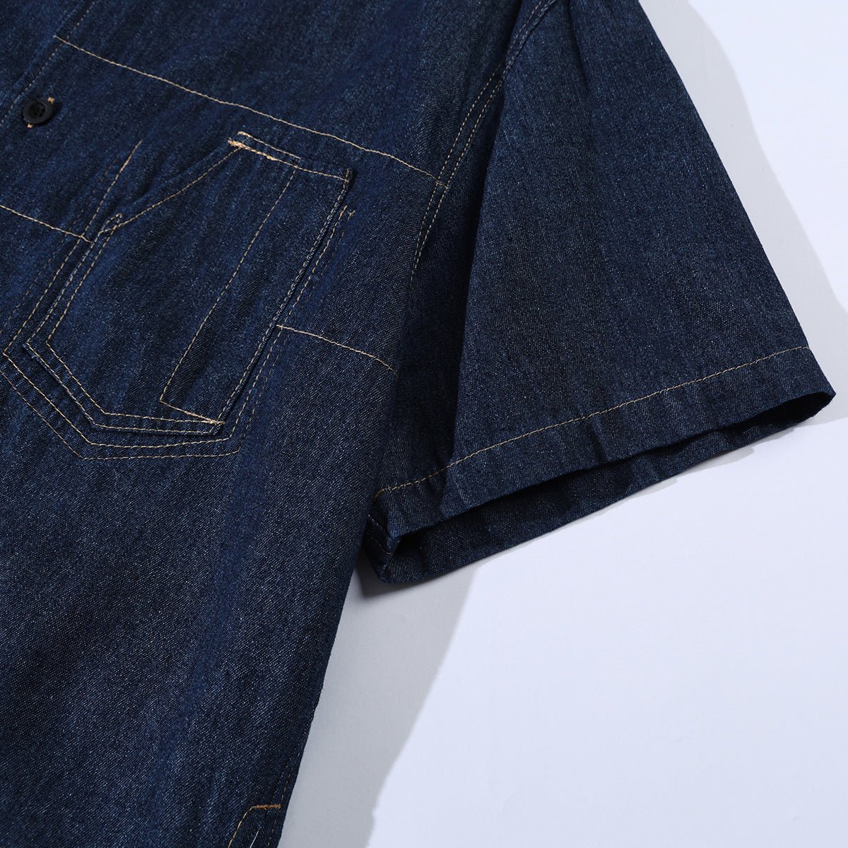 Dark Denim Chambray Shirt on Sale - Men's and Women's Short Sleeve Classic Style - Seakoff