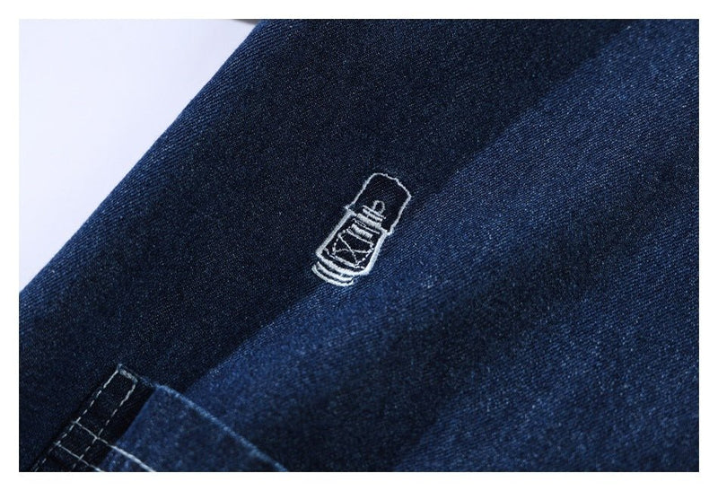 Dark Denim Chambray Work Shirt on Sale - Men's and Women's Short Sleeve Vintage Style - Seakoff