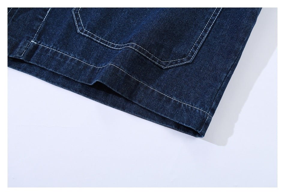 Dark Denim Chambray Work Shirt on Sale - Men's and Women's Short Sleeve Vintage Style - Seakoff