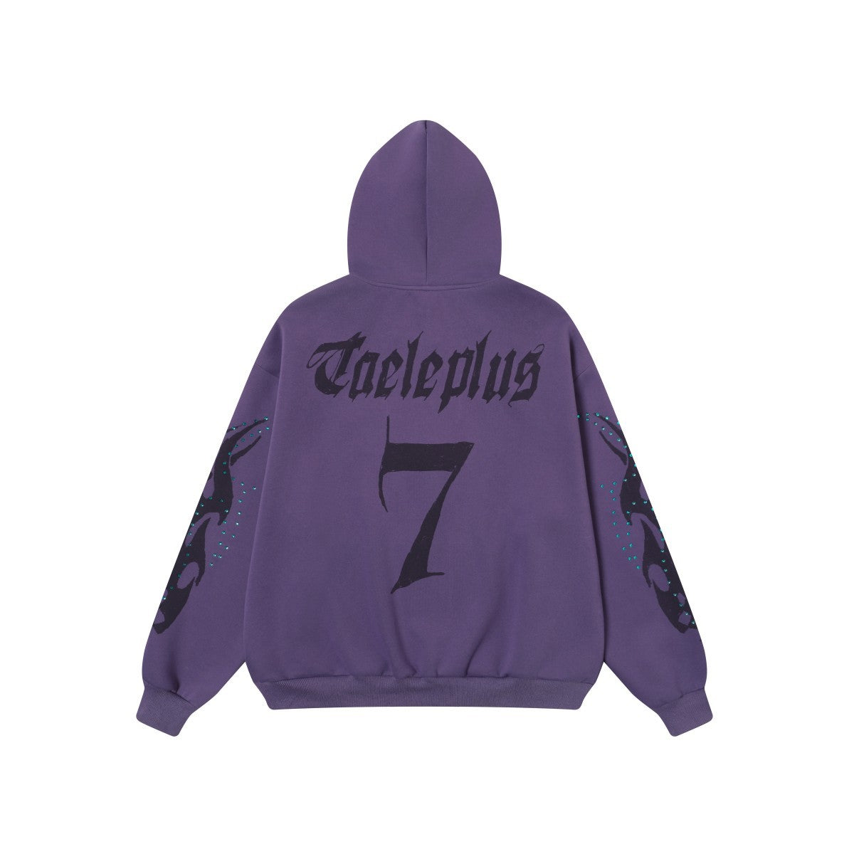 Flame Print Rhinestone Zip-Up Hoodie | Streetwear Oversized
