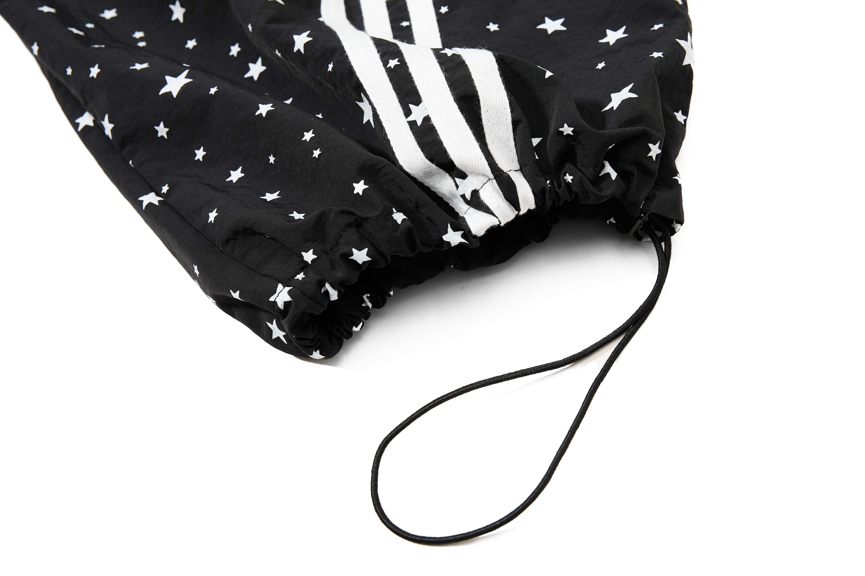 Star Print Wide-Leg Track Pants with Side Stripes | Streetwear