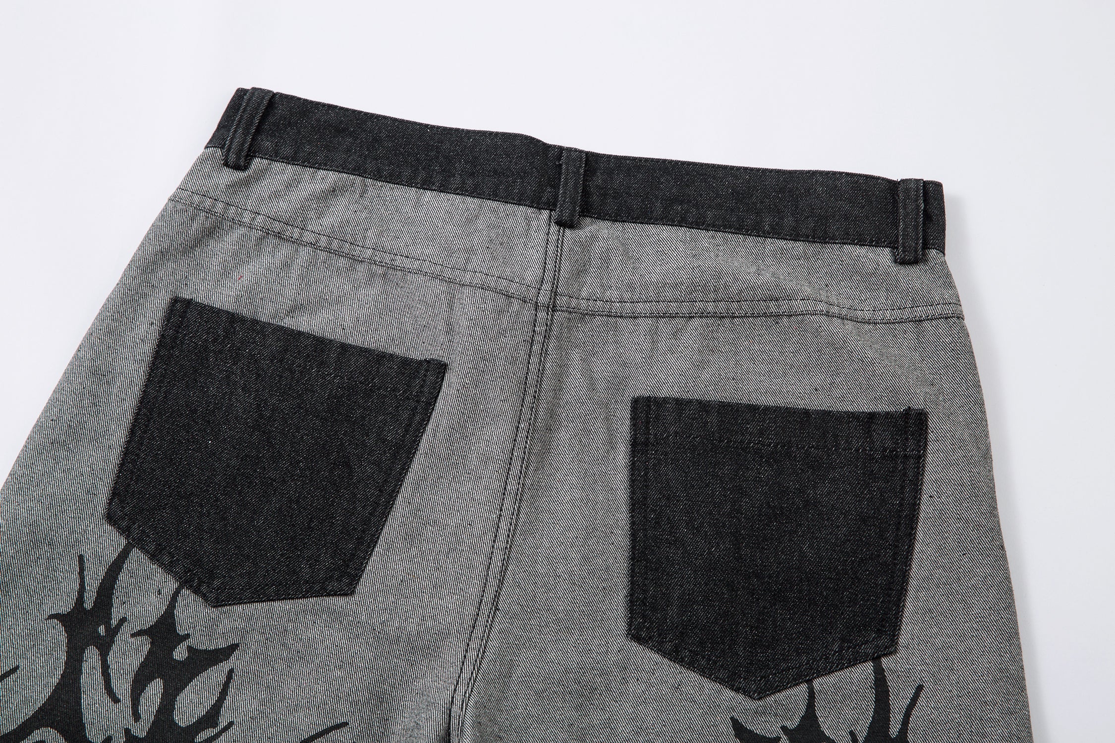 Tribal Graphic Wide-Leg Jeans | Oversized Streetwear Pants